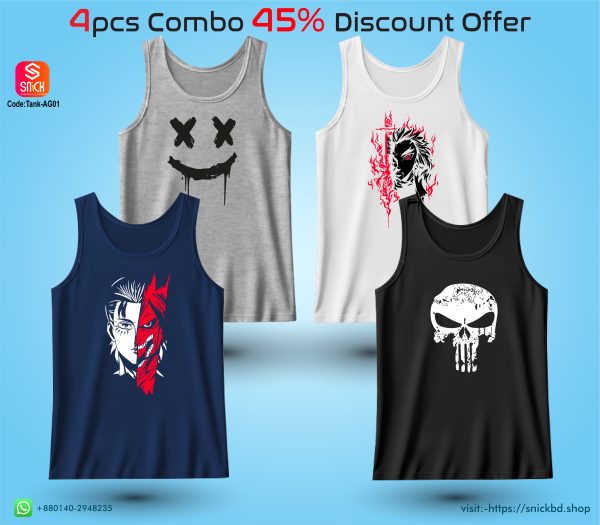 Offer 4pcs Premium Tank Top Combo Pack